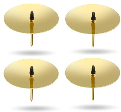 4X Kerzenstecker ca. 5 cm für Kerzen als Kerzenhalter Adventskranzstecker für Adventskranz Weihnachten Adventskranzhalter mit Dorn - Kerzenhalter (Gold)
