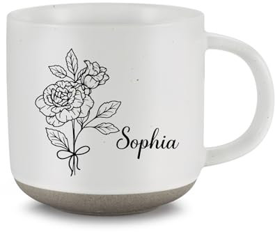 Wamantic Tasse Personnalisée avec Nom et Mois de Naissance Tasse à Café Personnalisable Céramique Mug Cadeaux d'anniversaire de Noël pour Femme, Petite Amie, épouse (Style 1-blanc)