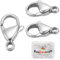 Beebeecraft 1 Scatola 50 Pezzi Fermagli A Moschettone in Argento 316 Ganci A Scatto in Acciaio Inossidabile per Chiusura A Scatto per Bracciale Collana Creazione di Gioielli 11.5mm