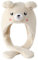 Laahoem Bewegliche Ohr Bär Hut Damen Nette Lustige Plüsch Bunny Hut Cap Tier Cosplay Geburtstagsfeier Geschenk Beige