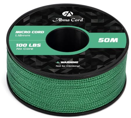 Abma Cord Micro Corda 1,18 mm Corda 50M Bobina - Max. 45kg (100lbs) - Erba Verde