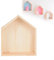 JOYIAL 1 Stück Holzrahmen Haus, 27.5 x 24cm Objektrahmen Holzhaus Holzrahmen, Holzhaus Deko Wand Rustikal in Hausform Wanddekoration schwebend Holzrahmen Ideal Zum Ausstellen Von Deko