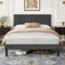 Vesgantti King Bed Frame with Adjustable Linen Headboard, Solid Wooden Slats & Upholstered Platform, Easy Assembly, No Box Spring Needed, Under Bed Storage, 5FT King Bed, 150 x 200 cm, Dark Grey