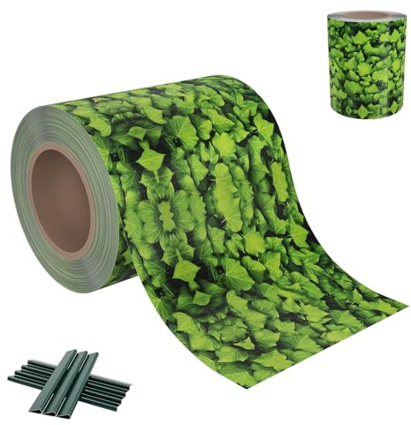 AufuN Sichtschutzstreifen Zaun 70m x 19cm PVC Sichtschutzstreifen Doppelstabmatten inkl. 30 Clips, Zaunsichtschutz, Windschutz, Gartenzaun, Sichtschutz, Blickdicht Zaunfolie für Garten (Buchsbaum)