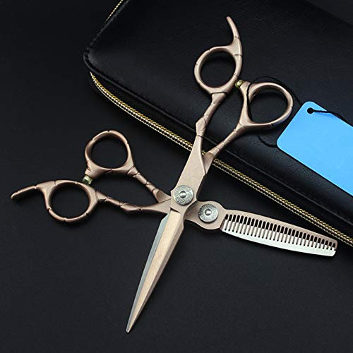 Hair Cutting, 6 inch Professional JP 440c Steel Rose Gold Hair Cutting Haircut Thinning Barber Tools Cut Hairdresser Set
