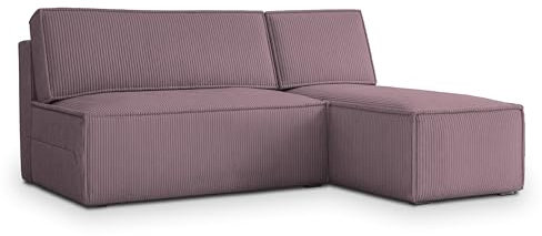 Masseno Ecksofa BRISO P mit Schlaffunktion L-Form, Sofa mit Bettkasten, Wohnzimmersofa, Couch, Soffa, Bettsofa, Couchgarnitur- Lila, POSO 130