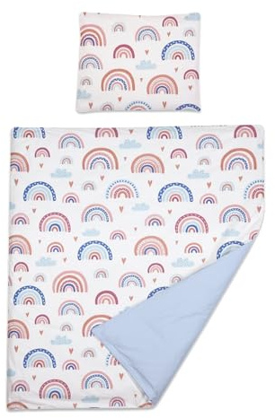 Baby Comfort 2 Piece Baby Kids Bedding Set 80x70 cm Duvet Cover & Pillowcase 12M+ (Rainbow)
