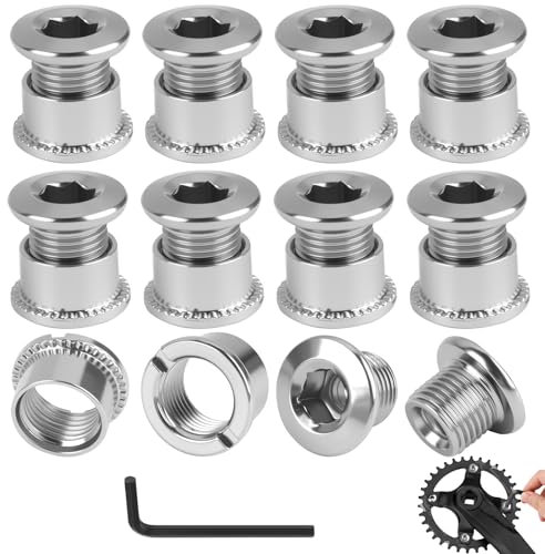 10 Tornillos para Platos de Cadena con Llave Allen, Tornillos Individuales y Dobles para MTB y Bicicletas de Carretera, Piezas de Repuesto para Kettenblatt