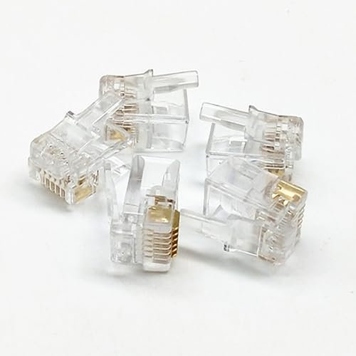 10pcs. RJ12 (RJ11) 6p6c Crimps Plug Ends ADSL VDSL Telephone Cable Connectors Plugs 6Pin, 6 Position 6 Conductor