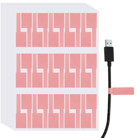 sourcing map 300 Pcs Cable Labels, Waterproof Wire Cord Labels Tags, Cord Organizer Management Tags for Charger Cable Organizer Wire Markers Printer and Handwriting, Pink