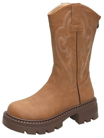 Stivali Donna Antiscivolo Stivaletti Texani alla Caviglia Casual Stivaletti con Suola Antiscivolo Scarpe Argento Cerimonia Stivali Donna Tacco Alto E Plateau