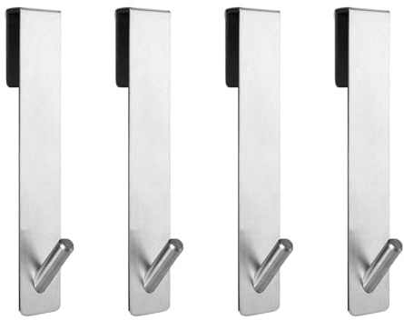 4 Pezzi Gancio per Doccia da Parete in Vetro, Appendi Accappatoio in Acciaio Inossidabile per Doccia e Bagno, Ganci Porta Accappatoio Bagno Appendi Asciugamani, Adatto a Vetro Senza Cornice 6-12 mm