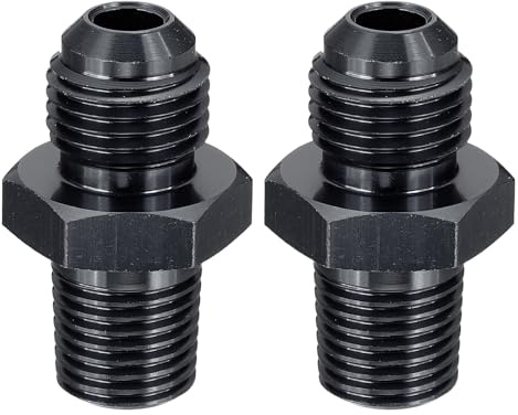 QUARKZMAN 2 Stück AN6 Stecker Flansch Auf 1/4 NPT Rohrverbinder Aluminium | Gerade Stecker Kupplung Schlauchadapter, Für Automobil, AN6, 1/4 NPT, Aluminium, Gerade