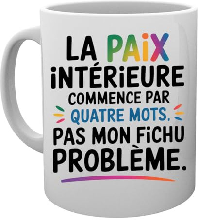 La Paix Intérieure Commence Par Quatre Mots Un Verre Bière Agresser Tasse Becher Tasse Mug Cup