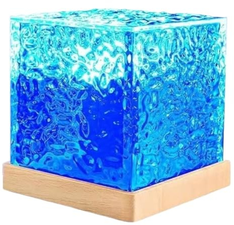 ZWOIVHE Lumilux - NordSchein,LED Tischlampe Aus Kristall,Wasserwellen Lampe,Acryl Diamant Nachttischlampe,LED Sternenhimmel Projektor (Wasserwellen)