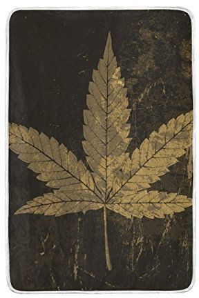 alaza Vintage Marihuana-Blatt von Cannabis Polyester Mikrofaser Decke 60 x 90 Leichtbau Gemütliche Couch Decke Bett Decke von My Daily