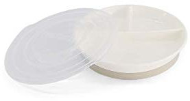 Twistshake Assiette Divisée – Vaisselle pour Bébé avec Couvercle Hermétique – Plateau de Sevrage Sans BPA – Accessoire d’Alimentation en 3 Compartiments – Essentiel Nouveau-Né – Blanc