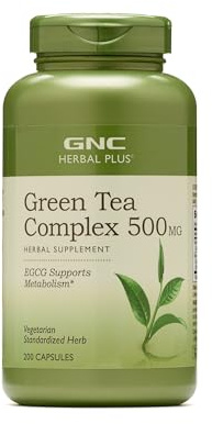 GNC Herbal Plus Green Tea Complex 500mg, Supports Metabolism, 200 Servings