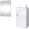 Planetmöbel Badmöbel Set Waschtisch mit Unterschrank 40 x 60 x 29 cm, Spiegel mit Beleuchtung 50 x 90 cm für Badezimmer, Gäste WC & Bad, Weiß