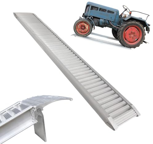 TRUTZHOLM 1x Schwerlastrampe Traglast 1000 kg Länge 200 cm Alu | Alu Auffahrrampe Länge 200 cm Breite 30 cm mit geriffelter Oberfläche Verladerampe Motorrad Quad Rasentraktor PKW Maschinen