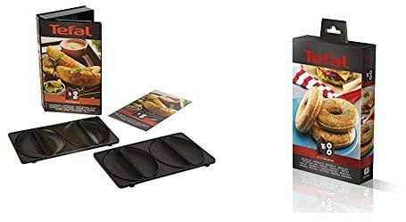 Tefal XA800812 Snack Collection Coffret de Plaque pour Empanadas avec Livre de Recettes 4,4 x 15,5 x 24,2 cm + XA801612 Snack Collection Pl Bagels Eu Accessoire pour Donuts