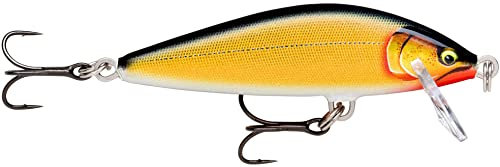 Rapala - Angelköder Countdown Elite - Angelzubehör aus Balsaholz - Süßwasser-Spinnköder - Sinkend - Lauftiefe: 1,2m - Größe: 7,5cm / 10g - Hergestellt in Estland - Gilded Gold Shad