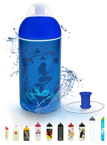 FreeWater Trinkflasche 500 ml, Meerjungfrau/Türkis: schadstofffrei, spülmaschinengeeignet, auslaufsicher, langlebig