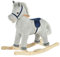 HOMCOM Kinder Schaukel Schaukeltier Schaukelpferd Grau 73 x 35 x 64 cm