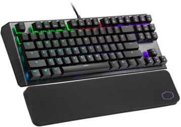 Cooler Master CK530 V2 Teclado mecánico para juegos sin tener interruptor marrón con retroiluminación RGB, controles sobre la marcha y placa superior de aluminio