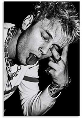 ASFDA Poster, Motiv: Hip Hop Rapper Machine Gun Kelly MGK Richard Colson Bäcker Star Poster, dekoratives Gemälde, Leinwand, Wandkunst, Wohnzimmer, Poster, Schlafzimmer, Malerei, 30 x 45 cm