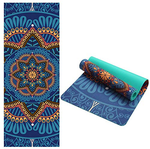 NX Yogamatte aus TPE-Wildleder, rutschfest, farbig bedruckt, für Fitnessstudio, Reisen, Esterilla, Pilates, 61 cm, goldfarben