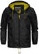 Geographical Norway Boat Men - Veste Coupe Vent Homme Outdoor - Blouson Deperlant Manches Longues Hommes - Manteau Pluie Cadeau Ideal Randonnee Saison Printemps Ete Automne Hiver (Noir M-Taille 2)