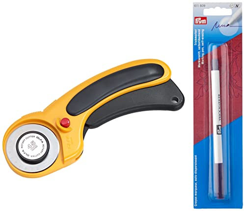Prym 611393 Rollschneider/Stoffschneider Comfort 45 mm & Trick-Marker (selbstlöschend), violett