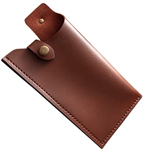 Luxshiny Leather Butcher Chef Guards Waterproof Wide Protectors Heavy Duty Cleaver Sleeve Covers Case for Chopping Brown A