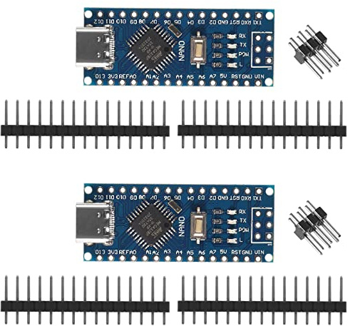 2PCS for Nano Board ATmega328P CH340 5V 16M Microcontroller Board, for Arduino Electronics Development Board Nano 328P Nano 3.0，Type-C Connection Compatible with Arduino for Nano