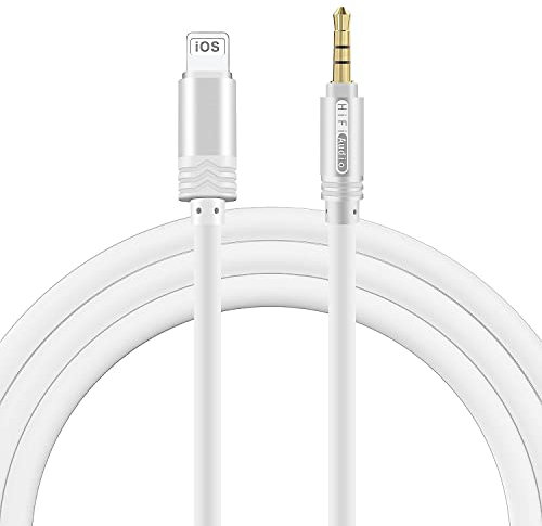 SIQIWO Lightning to 3.5mm Aux Cable 2M for iPhone in car Speaker/Headphone Compatible 14 Plus Pro Max 13 12 11 XS XR X 8, White