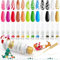 Comozon UV Gel Nagellack Set - 12 Farben Farbgel Für Gelnägel, Nail Art Design Mit Glitzer - Für Anfänger Geeignet