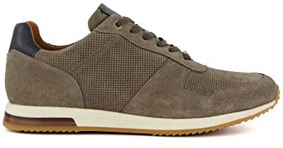 Dune London Mens Trilogy Lace-Up Runner Trainers Size UK 12 Suede Grey