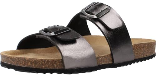 Geox Damen Brionia Flat Sandal, Gun, 36 EU