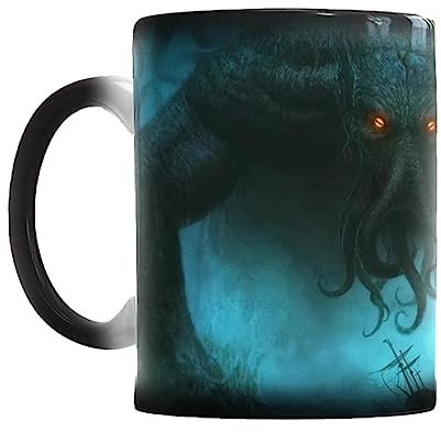 Wärmewechselbecher | Schwarz Verwandelt Sich In Cthulhu-Mythologie-Becher,Große Kaffee-Tee-Magie-Tasse Mit Lustiger Kunst, Hitzeempfindliche Tasse, Neuartige Hitzeempfindliche Tasse 12 Oz Als