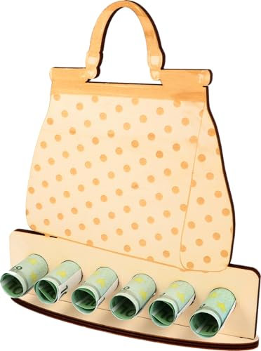 XL Geldgeschenk aus Holz Handtasche|Geschenkidee|Gutscheinverpackung|witziges Geschenk|Geldgeschenk für Frauen und Männer (Handtasche)