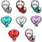 SUNNYCLUE 1 Box 8 Styles Silicone Focal Beads Nurse Beads Medical Stethoscope Heart Shaped Large Silicone Bead Colorful Chunky Rubber Beads for Beaded Pens Lanyards Keychain Bracelets Beading Kits