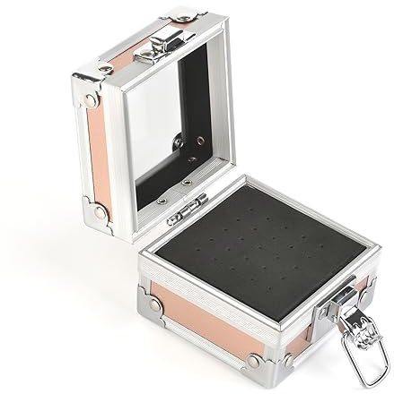 KADS Aluminium Nail Drill Bit Holder Storage Box,25 Holes Nail Drill Grinding Bit Stand Display Case E-file Nail Bits Organizers Container For Nail Art (Aurora)