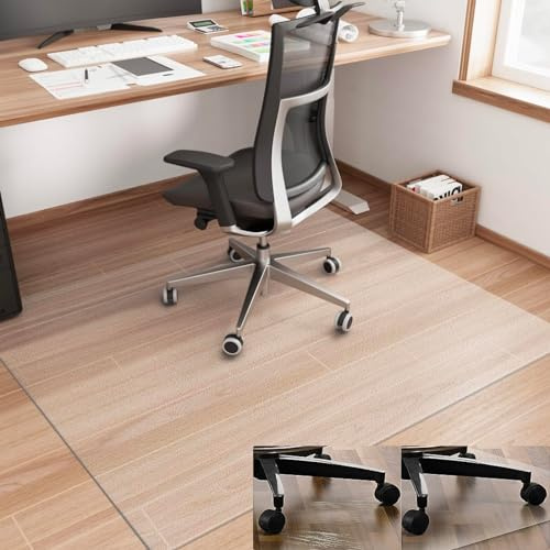 Artwelt Bodenschutzmatte Bürostuhl Transparent 1.5mm Bodenmatte 60X60cm