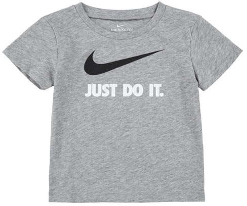 Nike Maglietta a Maniche Corte per Bambini NKB Swoosh Grigio Scuro