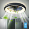 Lixada Moderne LED-Deckenleuchte mit Ventilator, 3 Lichtfarben, 6 Windgeschwindigkeiten, 3000-6500K,Vorwärts und Rückwärtsrotation, Fernbedienung und APP Steuerung für Schlafzimmer, Wohnzimmer, Büro