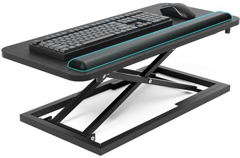 Omhuzsyo Stehende Tastaturablage, Tastaturständer, höhenverstellbare Tastatur- und Mauserhöhung für den Schreibtisch, für ergonomischen Sitz-/Steharbeitsplätze mit Handgelenkauflage,