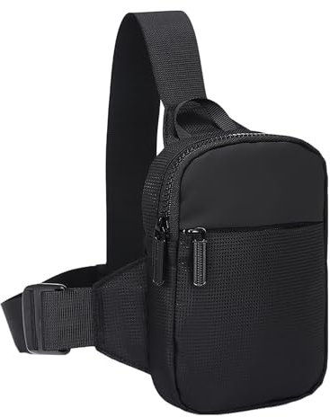 KRYMSON 1 Stück Sport-Umhängetasche, Wasserdichte Umhängetasche, Kleine Umhängetasche, Einfache Und Modische Brusttasche, Geeignet Für Tägliches Wandern, Radfahren Und Sportübungen (Schwarz)