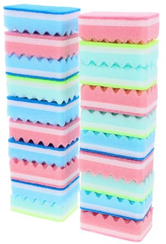 BESTonZON 20 Esponjas para Fregar De Alta Resistencia Esponjas para Fregar Que No Rayan Esponja De Limpieza Y Lavado De Platos De Doble Cara Esponjas para Lavar La Cocina El Baño Y La