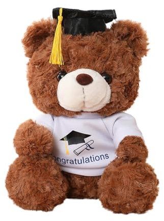 Blisscok Teddybär Graduation Examensbär Abschlussbär Bachelor Geschenk,23 cm Teddy Abschluss Geschenk mit Doktorhut Glücksbringer Abitur für Bachelor Abitur Geschenke Bestandene Prüfung Geschenk